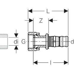 Picture of Geberit Mepla Übergang mit Überwurfmutter, DN 15, d 20 mm, Art.-Nr. 602.583.00.5