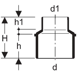 Picture of Geberit Silent-db20 Reduktion zentrisch,  DN:100 / 60, d[mm]:110, d1[mm]:63, Art.Nr. : 310.062.14.1