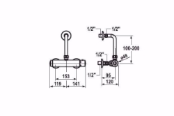 Picture of KWC IQUA Dusche chromeline AD 153 Automatik gesteuert, chromeline, Batterie, AD153, Therm, Start/Stop-Taste, D35, ohne Knopf, Art.Nr. : 21.692.100.000