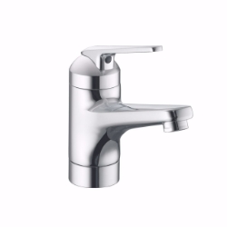 Picture of KWC DOMO Waschtisch chromeline A 150 Hebelmischer Schwenkauslauf 90° Neoperl Cascade OptimalSpa, chromeline, ohne AV, flex-PEX 3/8", Energie-Etikette A, Art.Nr. : 12.068.021.000FL