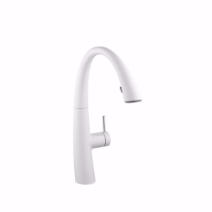 Picture of KWC ZOE Küche glacier white A 215 Hebelmischer Ausziehbare Umstellbrause verdeckt ergonomische Ausz, glacier white, seitenbedient, flex-PEX 3/8",, Art.Nr. : 10.201.102.150FL