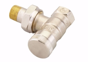 Picture of Danfoss Ventil Rücklaufverschraubung Typ RLV 10, 3/8 Zoll Eckform vernickelt 003L0141