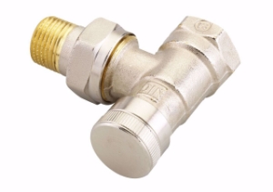 Picture of Danfoss Ventil Rücklaufverschraubung Typ RLV 15, 1/2 Zoll Eckform vernickelt  003L0143
