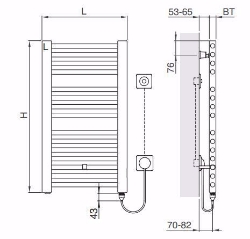 Picture of Arbonia Bagnostar Watt BSTW180 750 AF WKS RE, H: 1800 mm, 1200 W, L: 750 mm, weiss, Art.Nr. : BSTW180 750 AF WKS RE