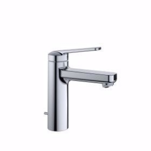 Picture of KWC DOMO , 6.0 Waschtisch chromeline A 125 Hebelmischer Auslauf fest Neoperl® Cascade® SLC, chromeline, mit Ablaufventil, flex-PEX 3/8",, Energie-Etikette A, Art.Nr. : 12.668.041.000FL