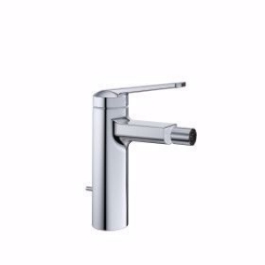 Picture of KWC DOMO , 6.0 Bidet chromeline A 110 Hebelmischer Auslauf fest Kugelgelenk-Neoperl® Caché®, chromeline, mit Ablaufventil, flex-PEX 3/8", Art.Nr. : 13.661.041.000FL