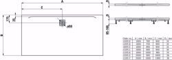 Picture of Laufen PRO - Duschwanne, aus Verbundwerkstoff Marbond, superflach, rechteckig, Ablauf an langer Seite, 2000 x 1000 x 35,  078, anthrazit matt , Art.Nr. : H2119570780001