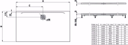 Picture of Laufen PRO - Duschwanne, aus Verbundwerkstoff Marbond, superflach, rechteckig, Ablauf an langer Seite, 1600 x 700 x 32,  000, weiss , Art.Nr. : H2139560000001