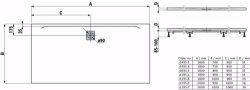 Picture of Laufen PRO - Duschwanne, aus Verbundwerkstoff Marbond, superflach, rechteckig, Ablauf an langer Seite, 1800 x 700 x 32,  000, weiss , Art.Nr. : H2149560000001