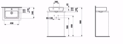 Picture of Laufen PRO - Aufsatz-Handwaschbecken, 450 x 340 x 145, 1 Hahnloch 000, weiss 1 Hahnloch , Art.Nr. : H8119520001041