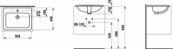 Picture of Laufen PRO - Einbau-Waschtisch VON OBEN PRO 56X44 WEISS, 560 x 440 x 170, 1 Hahnloch 000, weiss 1 Hahnloch , Art.Nr. : H8139610001041
