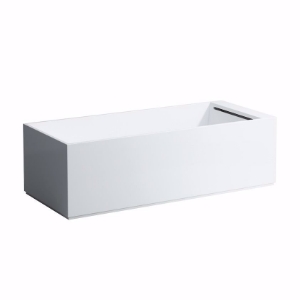 Picture of Laufen KARTELL BY LAUFEN - Freistehende Badewanne, aus Mineralgusswerkstoff Sentec, mit Überlaufspalt und Armaturenbank an der Fussseite, mit Hubsystem, 1760 x 760 x 540, mit Sensor-St für beleuchtetem Ueberlaufspalt  000, weiss, Art.Nr. : H2223320006161