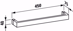 Picture of Laufen KARTELL BY LAUFEN - Handtuchhalter 'Rail', 450 mm, Kunststoff, 500 x 110 x 90,   083, blau  , Art.Nr. : H3813310830001