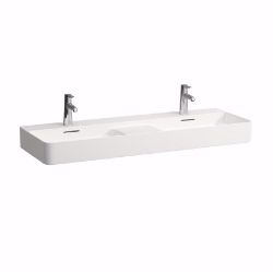 Picture of Laufen VAL - Doppelwaschtisch, mit Halbnasszone, 400 LCC-weiss, 1 Hahnloch, 1200 x 420 x 155, Art.Nr. : H8142824001041