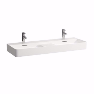 Picture of Laufen VAL - Doppelwaschtisch, mit Halbnasszone, 400 LCC-weiss, 1 Hahnloch, 1200 x 420 x 155, Art.Nr. : H8142824001041