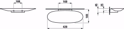 Picture of Laufen THE NEW CLASSIC - Ablage 420 mm, 000 weiss, 420 x 165 x 50, Art.Nr. : H8778510000001