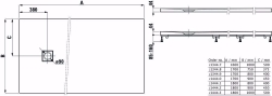 Picture of Laufen SOLUTIONS - Duschwanne, aus Verbundwerkstoff Marbond, rechteckig, Ablauf Seite, 000 weiss, 1800 x 800 x 44, Art.Nr. : H2144410000001