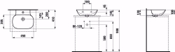 Picture of Laufen INO - Aufsatz-Handwaschbecken, 757 weiss matt, ohne Hahnloch, 450 x 410 x 120, Art.Nr. : H8163007571091