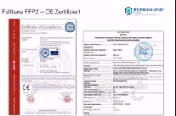 Picture of Faltbare FFP2 - KN95 Masken ohne Ventil nach EN 149-2001-A1-2009, 1000 stk. , Art. Nr.: FFP2Masken-V1000