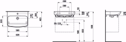 Picture of Laufen MODERNA R - Waschtisch MODERNA R 62X46 WEISS, 000 weiss, 1 Hahnloch, 620 x 465 x 165, Art.Nr. : H8115450001041