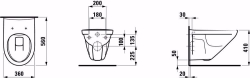 Picture of Laufen MODERNA R - Wand-WC rimless, Tiefspüler, ohne Spülrand, 018 beige, 560 x 360 x 350, Art.Nr. : H8205420180001