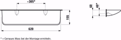 Picture of Laufen MODERNA R - Ablage, aus Sanitärkeramik, wandmontiert, 620 mm, 000 weiss, 620 x 155 x 60, Art.Nr. : H8700340000001