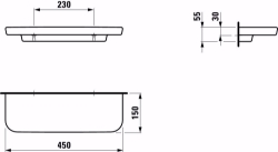 Picture of Laufen MODERNA R - Ablage, aus Sanitärkeramik, wandmontiert, 450 mm, 000 weiss, 450 x 150 x 55, Art.Nr. : H8715410000001