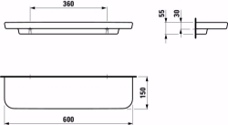 Picture of Laufen MODERNA R - VC-REGAL MODERNA R 60X15 WEISS, 000 weiss, 600 x 150 x 55, Art.Nr. : H8715440000001