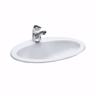 Picture of Laufen INDOVA - Einbauwaschtisch von oben, mit Armaturenbank, 000 weiss, 570 x 450 x 195, Art.Nr. : H8113910000001