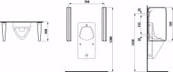 Picture of Laufen CINTO - Keramische Urinaltrennwand, 000 weiss, 460 x 90 x 720, Art.Nr. : H8476030000001