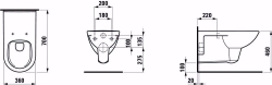Picture of Laufen PRO LIBERTY - Wand-WC 'liberty', Tiefspüler, spülrandlos, barrierefrei, 400 LCC-weiss, 700 x 360 x 360, Art.Nr. : H8219544000001