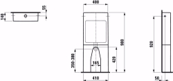 Picture of Laufen UNIVERSAL - Stand-Spülkasten, zweiteilig, Wasseranschluss seitlich (links oder rechts), 000 weiss, Wasseranschluss seitlich links oder rechts, 410 x 140 x 980, Art.Nr. : H8296600008821