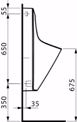 Picture of Laufen ANTERO - Absauge-Urinal, ohne HF-Urinalsteuerung, ohne Spezialabsaugesiphon für Ersatzbedarf, 000 weiss, 380 x 365 x 770, Art.Nr. : H8401510000001