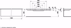 Picture of Laufen LIVING SQUARE - Ablage, aus Sanitärkeramik, wandhängend, schneidbar bis 650 mm, 000 weiss, 1300 x 380 x 100, Art.Nr. : H8704350000001