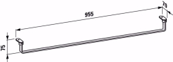 Picture of Laufen LIVING CITY - Handtuchhalter, verchromt, passend zu Waschtischen 818437, 818431, 818432, 004 chrom, 955 x 70 x 67, Art.Nr. : H8954260040001