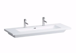 Picture of Laufen LIVING SQUARE - Waschtisch, auch als Doppelwaschtisch einsetzbar, 000 weiss, ohne Hahnloch, 1300 x 480 x 115, Art.Nr. : H8164360001091