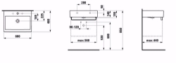 Picture of Laufen LIVING CITY - Waschtisch LIVINGCITY 60X46 WEISS, 000 weiss, 1 Hahnloch, 600 x 460 x 155, Art.Nr. : H8174330001041