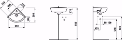 Picture of Laufen PRO - Eckhandwaschbecken, 440 x 380 x 170, 1 Hahnloch 000, weiss 1 Hahnloch , Art.Nr. : H8169580001041
