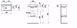 Picture of Laufen PRO S - Handwaschbecken, Armaturenbank links, 480 x 280 x 150, 1 Hahnloch Art.Nr. : H8159550001041