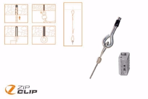 Picture of Zip-Clip SEILAUFHÄNGUNG MIT BETONANKER 10 METER - BELASTUNG 15KG - 10 STUCK , Art.Nr. : ZIP-109B