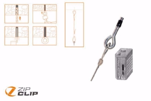 Picture of Zip-Clip SEILAUFHÄNGUNG MIT BETONANKER 10 METER - BELASTUNG 50KG - 10 STUCK , Art.Nr. : ZIP-209B