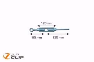 Picture of Zip-Clip M10 TURNBUCKLE MIT M10 GEWINDE UND GESCHLOSSENEM AUGENLAGER - 95/125/135 MM , Art.Nr. : ZIP-TB10