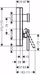 Picture of AXOR Edge Einhebel-Wannenmischer Unterputz mit integrierter Sicherungskombination, chrom , Art.Nr. : 46420000