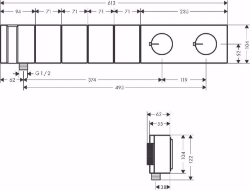 Picture of AXOR Edge Thermostatmodul Select 610/100 Unterputz für 4 Verbraucher, chrom , Art.Nr. : 46720000