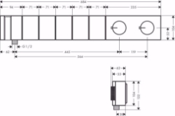 Picture of AXOR Edge Thermostatmodul Select 680/100 Unterputz für 5 Verbraucher, chrom , Art.Nr. : 46730000