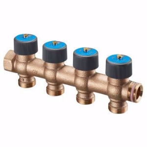 Picture of OVENTROP - "Multidis R" Sanitärverteiler mit Absperrung G 3/4 x G 3/4, 4-fach, Art.Nr. : 4200554