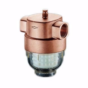 Picture of OVENTROP - Wasserfilter "Aquanova Compact" mit Klarsichtkunststofftasse, 100-120 my,DN 25,PN 16,Messing, mit IG, Art.Nr. : 6120508
