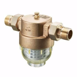 Picture of OVENTROP - Wasserfilter "Aquanova Compact" mit Klarsichtkunststofftasse, 100-120 my, DN 25,PN 16,Rotguss,mit AG, Art.Nr. : 6122508
