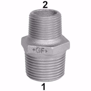Picture of +GF+ 245 Doppelnippel, reduziert, ISO/EN N8, Dim. (1-2): 3/8" ‑ 1/4", Art.Nr.: 770245117
