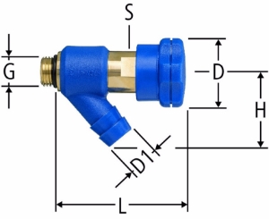 Picture of Nussbaum 22065 Entleerventil, Grösse: ¼, Art.Nr. 22065.02 - Nachfolger 22066.02 - Nachfolgeprodukt 22067.02